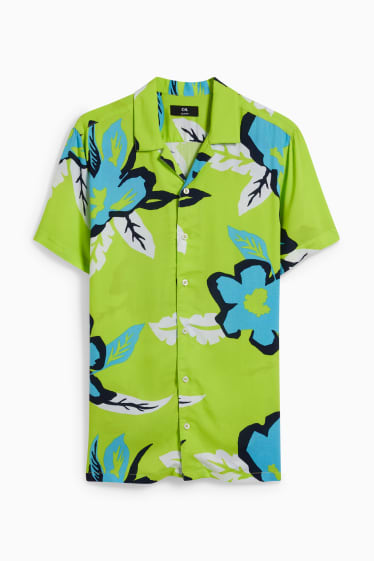Heren - Overhemd - slim fit - reverskraag - lichtgroen
