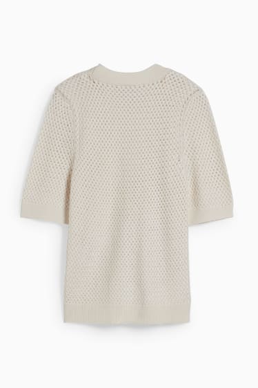 Femmes - Gilet de maille - blanc crème