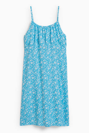 Bambine - Vestito - a fiori - blu / bianco