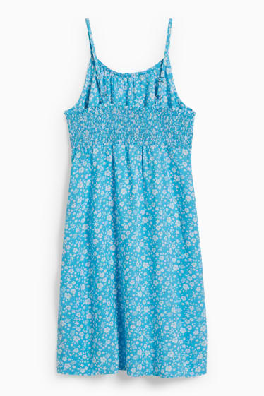 Bambine - Vestito - a fiori - blu / bianco