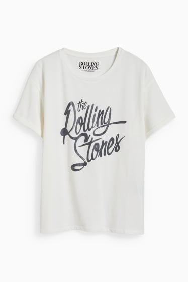 Damen - T-Shirt - Rolling Stones - cremeweiss