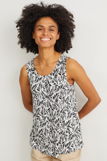 Damen - Basic-Top - schwarz / weiß