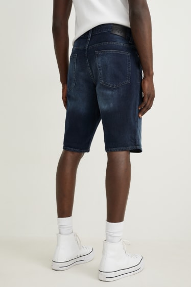 Men - Denim shorts - LYCRA® - denim-dark blue