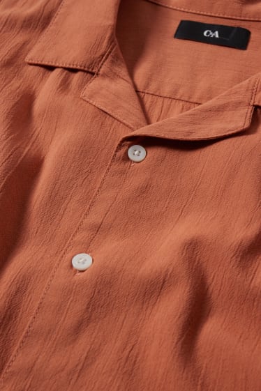 Hombre - Camisa - regular fit - cuello solapa - naranja oscuro