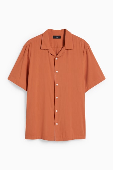 Hommes - Chemise - regular fit - col à revers - orange foncé