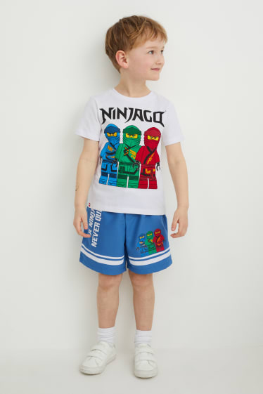 Bambini - Lego Ninjago - set - t-shirt, top, shorts da mare e asciugamano - verde / blu scuro