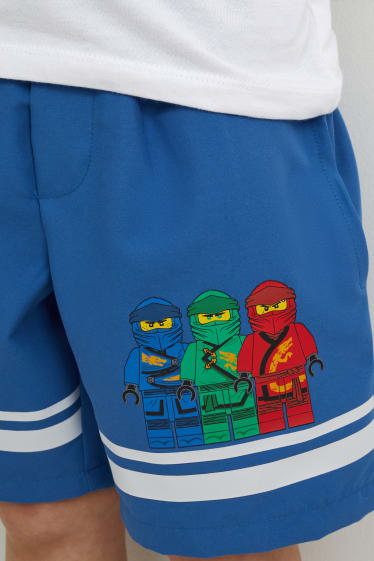 Copii - Băieți - Lego Ninjago - set - tricou, top, șort de baie și prosop de mâini - verde / albastru închis