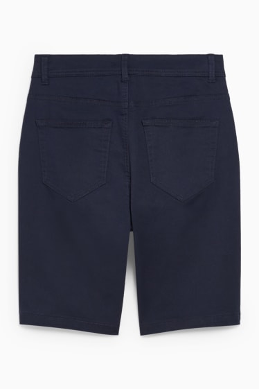 Women - Bermuda shorts - high waist - dark blue