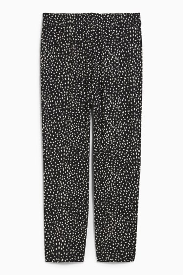 Women - Cloth trousers - high-rise waist - tapered fit - patterned - black