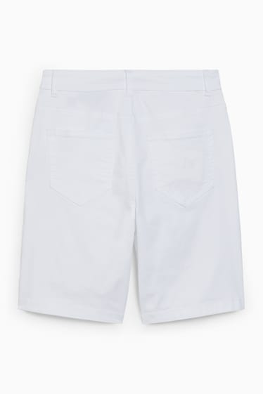 Women - Bermuda shorts - high waist - white
