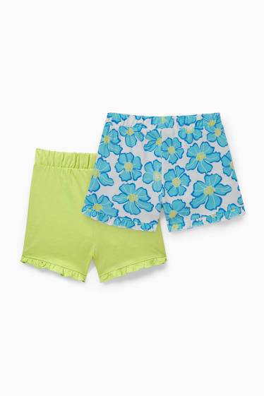 Kinderen: meisjes - Set van 2 - shorts - lichtgroen