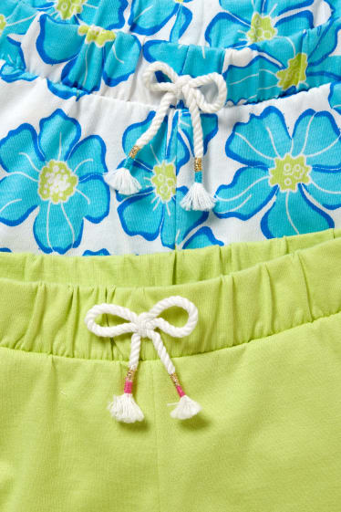 Kinderen: meisjes - Set van 2 - shorts - lichtgroen