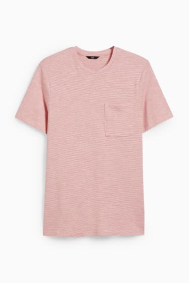 Herren - T-Shirt - gestreift - pink