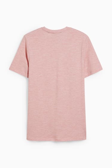Herren - T-Shirt - gestreift - pink