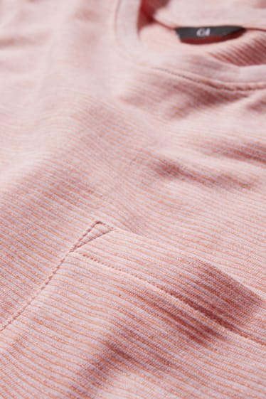 Herren - T-Shirt - gestreift - pink
