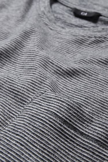 Hommes - T-shirt - à rayures - noir / gris