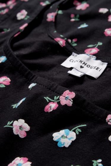 Femmes - CLOCKHOUSE - caraco - à fleurs - noir