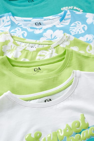 Bambine - Confezione da 5 - maglia a maniche corte - bianco