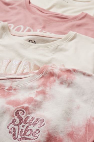 Bambine - Confezione da 4 - maglia a maniche corte - bianco crema
