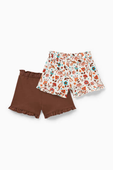 Nena - Paquet de 2 - pantalons curts de xandall - marró fosc