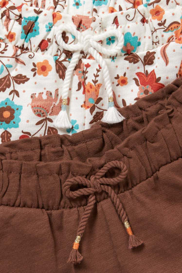 Nena - Paquet de 2 - pantalons curts de xandall - marró fosc