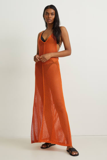 Damen - Strandkleid - dunkelorange