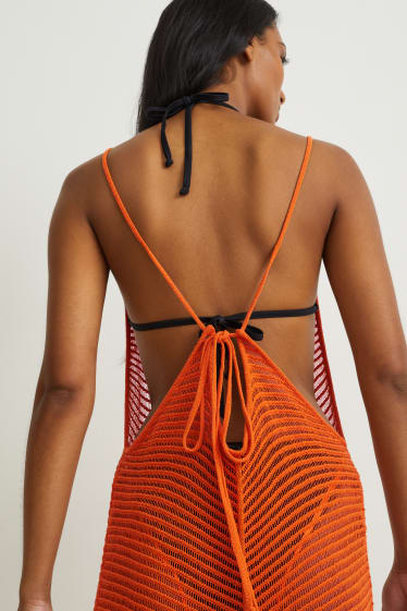 Dámské - Plážové šaty - tmavě oranžová