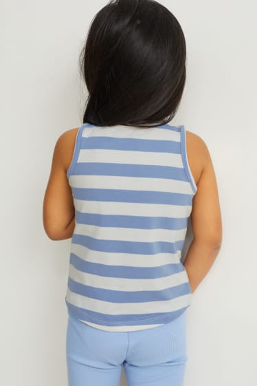 Enfants filles - Lot de 2 - tops - bleu / blanc
