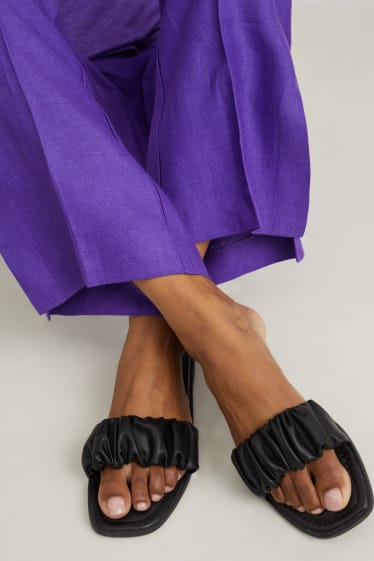 Women - Sandals - faux leather - black