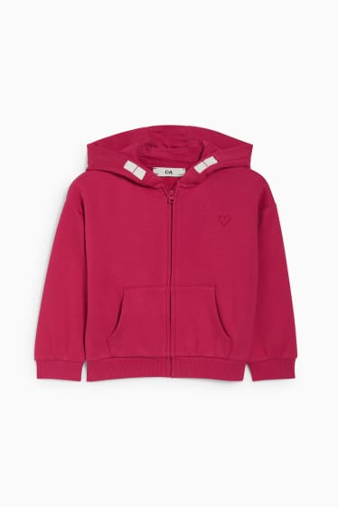 Kinder - Sweatjacke mit Kapuze - pink