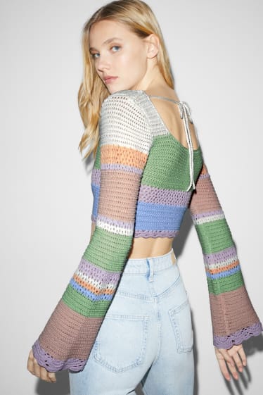 Donna - CLOCKHOUSE - maglione dal taglio corto - a righe - colorato
