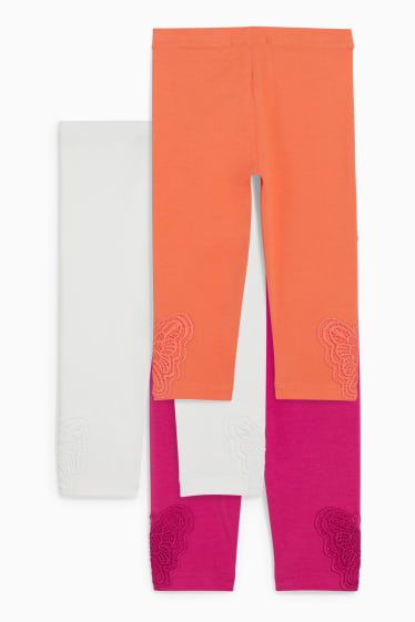 Bambini - Confezione da 3 - leggings capri - rosa scuro