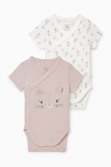 Baby Mädchen - Multipack 2er - Baby-Wickelbody - rosa