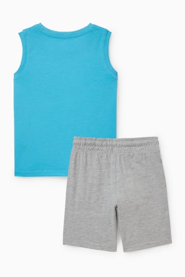 Kinder Jungen - Set - Top und Sweatshorts - 2 teilig - helltürkis