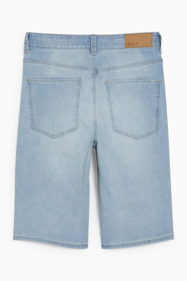 Damen - Jeans-Bermudas - Mid Waist - LYCRA® - helljeansblau