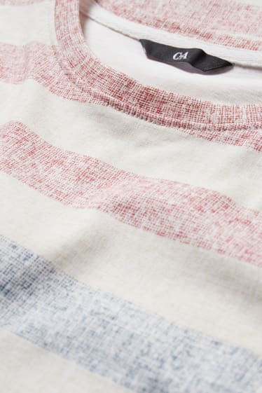 Hommes - T-shirt - à rayures - beige clair