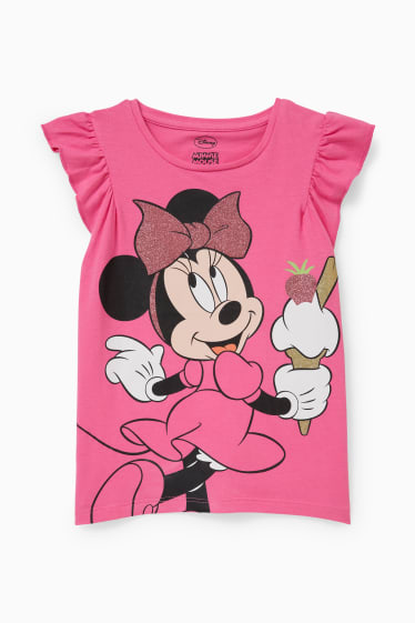 Children Girls - Minnie Mouse - short sleeve T-shirt - pink
