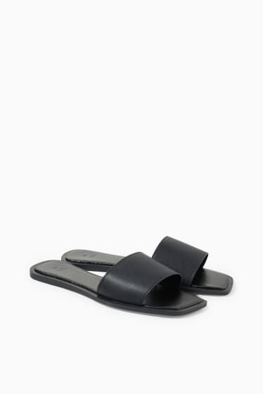 Women - Sandals - faux leather - black