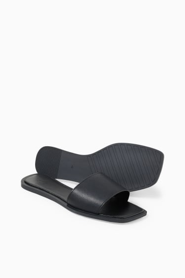 Women - Sandals - faux leather - black