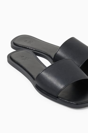 Women - Sandals - faux leather - black