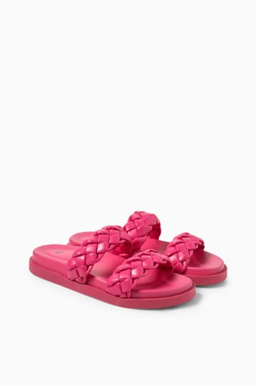 Donna - Sandali - similpelle - rosa scuro
