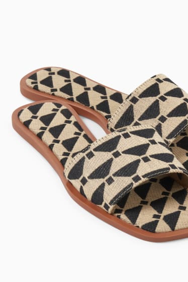 Women - Sandals - patterned - black