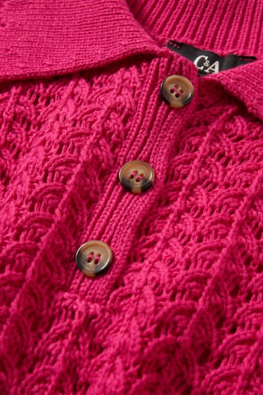 Damen - Strick-Poloshirt - pink