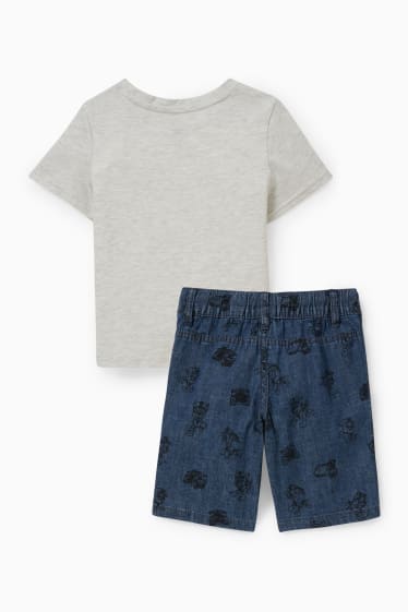 Kinder - PAW Patrol - Set - Kurzarmshirt und Shorts - 2 teilig - hellgrau-melange