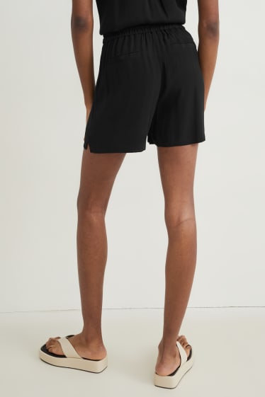 Dona - Pantalons curts bàsics - mid waist - negre