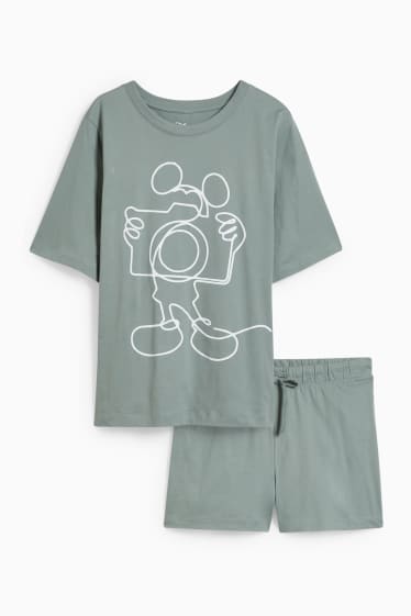 Damen - Shorty-Pyjama - Micky Maus - grün