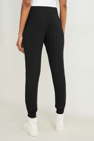 Femmes - Pantalon basique en jersey - regular fit - noir