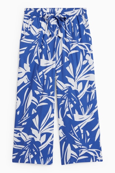 Dames - Pyjamabroek - blauw / wit