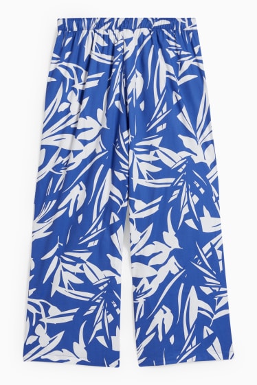 Dames - Pyjamabroek - blauw / wit