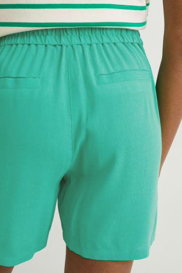 Damen - Basic-Shorts - Mid Waist - grün
